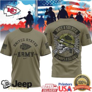 Kansas City ChiefsOfficial NFL Once A Soldier Always A Soldier 3D Shirt