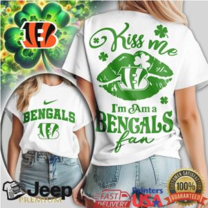 Kiss Me I’M A Bengals Fan St. Patrick'S Day Cincinnati Football Tshirt