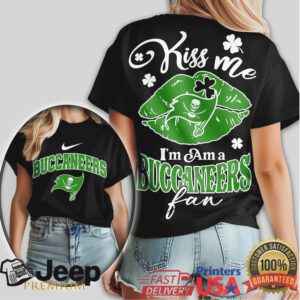Kiss Me I’M A Buccaneers Fan St. Patrick'S Day Tampa Bay Football Tshirt
