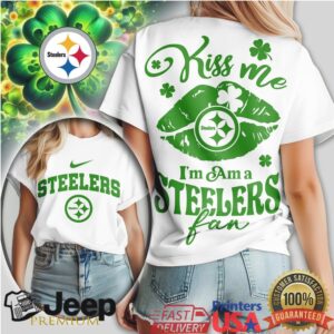 Kiss Me I’M A Steelers Fan St. Patrick'S Day Pittsburgh Football Tshirt