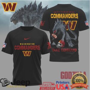 Washington Commanders Official NFL Godzilla Football Shirt