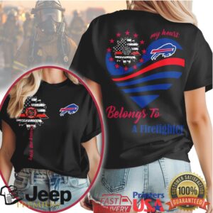 Buffalo Bills Official NFL My Heart Belongs To A Firefighter T shirt