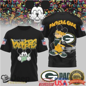 Green Bay Packers Official NFL Gangsta Mickey 3D Shirt