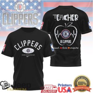 LA Clippers Teacher Appreciation Night NBA Heartbeat Apple T Shirt
