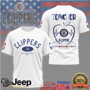 LA Clippers Teacher Appreciation Night NBA Heartbeat Apple T Shirt