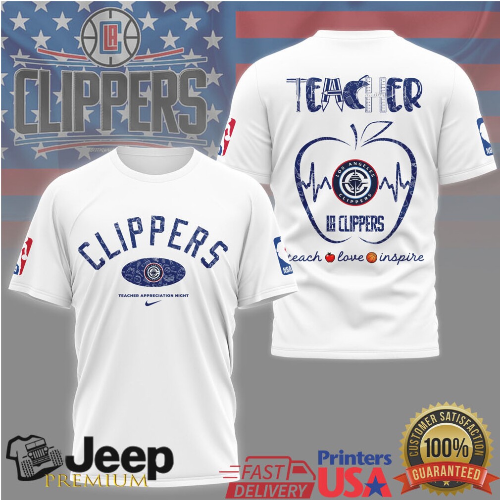 LA Clippers Teacher Appreciation Night NBA Heartbeat Apple T Shirt LA Clippers Teacher Appreciation Night NBA Heartbeat Apple T Shirt