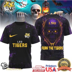 LSU Tigers Official NCAA Skeleton Halloween 3D Shirt LSU Tigers Official NCAA Skeleton Halloween 3D Shirt