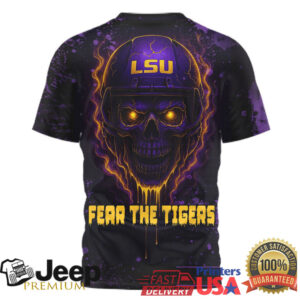 LSU Tigers Official NCAA Skeleton Halloween 3D Shirt