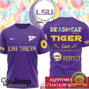 LSU Tigers Personalized Deadhead Fan Grateful Dead Logo T Shirt