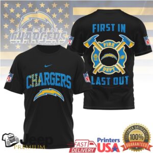La Chargers Fire Dept First In Last Out T Shirt