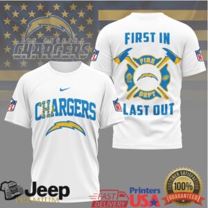 La Chargers Fire Dept First In Last Out T Shirt