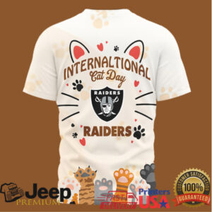 Las Vegas Raiders International Cat Day Paw Print Graphic Tshirt
