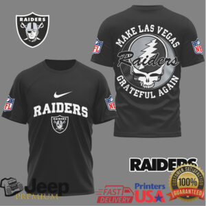 Las Vegas Raiders Make Las Vegas Grateful Again Silver & Black Tshirt