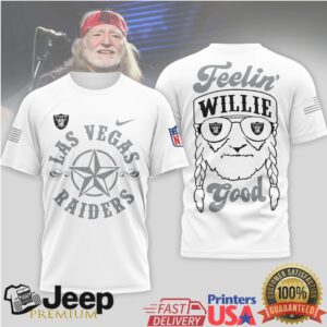 Las Vegas Raiders Official NFL Willie Nelson 3D Shirt