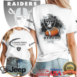 Las Vegas Raiders Raider Nation Custom Graphic White T Shirt