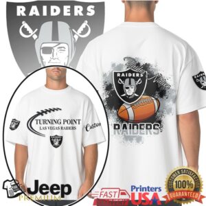 Las Vegas Raiders Raider Nation Custom Graphic White T Shirt