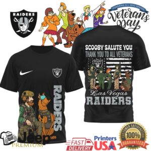 Las Vegas Raiders Scooby Doo Veterans Day Salute To Service Fan Tee