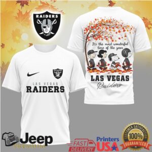 Las Vegas Raiders Snoopy Peanuts Fall Autumn Football Tshirt