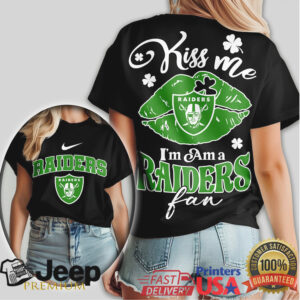 Las Vegas Raiders St. Patrick'S Day Tshirt Kiss Me I'M A Raiders Fan