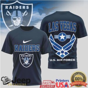 Las Vegas Raiders Us Air Force Military Appreciation Navy Tshirt