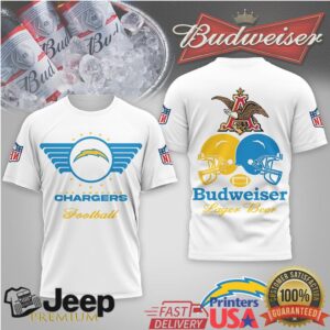 Los Angeles Chargers Budweiser Lager Beer Classic Logo Shirt
