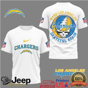 Los Angeles Chargers Make Los Angeles Grateful Again Skull T Shirt