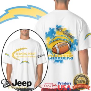 Los Angeles Chargers NFL Turning Point Bolt Graphic White Tee