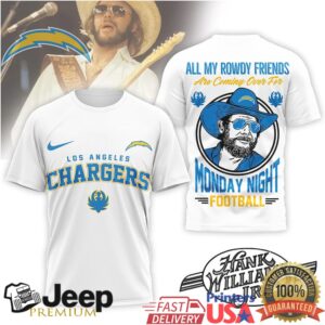 Los Angeles Chargers Official NFL Hank Williams Jr. 3D Shirt
