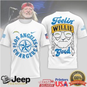 Los Angeles Chargers Official NFL Willie Nelson 3D Shirt
