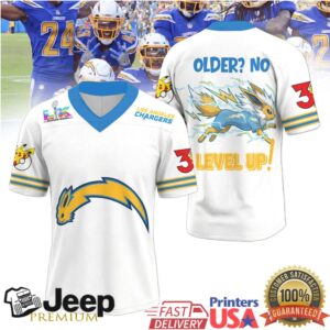 Los Angeles Chargers Official Super Bowl x Pokemon 30th Anniversary V neck Baseball Jersey
