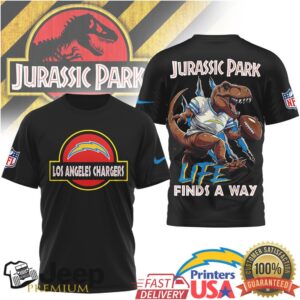 Los Angeles Chargers x Jurassic Park Dinosaur Football Mashup T Shirt