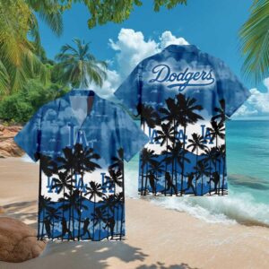Los Angeles Dodgers MLB Blue Tropical Palm Hawaiian Shirt Los Angeles Dodgers MLB Blue Tropical Palm Hawaiian Shirt
