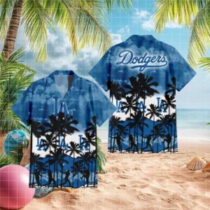 Los Angeles Dodgers MLB Blue Tropical Palm Hawaiian Shirt
