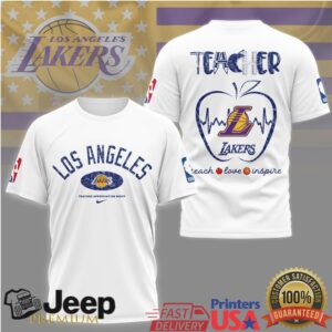 Los Angeles Lakers Teacher T Shirt NBA Teacher Appreciation Night Apple Design