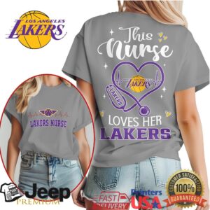 Los Angeles Lakers This Nurse Loves Her Lakers Purple & Gold Nursing Tee