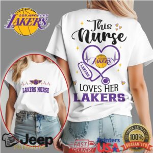Los Angeles Lakers This Nurse Loves Her Lakers Purple & Gold Nursing Tee