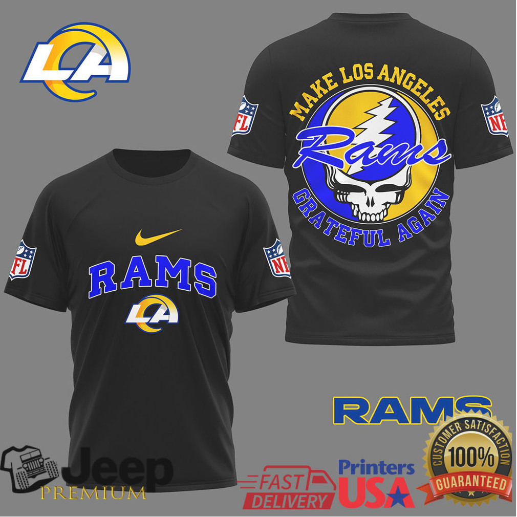 Los Angeles Rams “Make Los Angeles Grateful Again” Tshirt Retro Skull Rock Style Tee Los Angeles Rams “Make Los Angeles Grateful Again” Tshirt Retro Skull Rock Style Tee