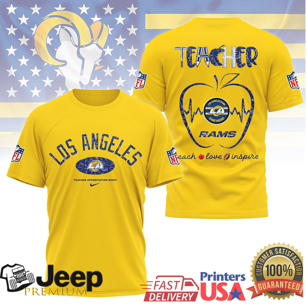 Los Angeles Rams Nfl Teacher Appreciation Apple Design Shirt Los Angeles Rams Nfl Teacher Appreciation Apple Design Shirt