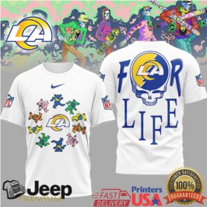 Los Angeles Rams Official NFL Grateful Dead For Life 3D Shirt