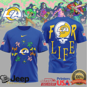 Los Angeles Rams Official NFL Grateful Dead For Life 3D Shirt