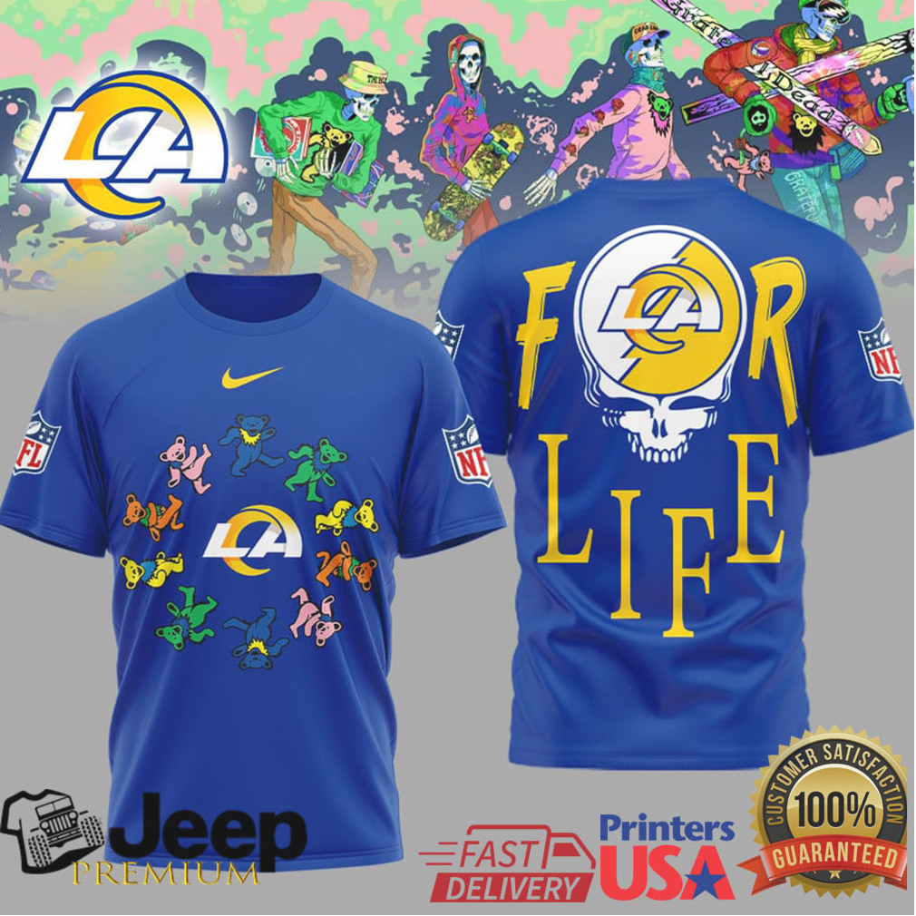 Los Angeles Rams Official NFL Grateful Dead For Life 3D Shirt Los Angeles Rams Official NFL Grateful Dead For Life 3D Shirt