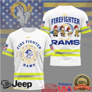 Los Angeles Rams Official NFL Snoopy Firefighter 3D Shirt