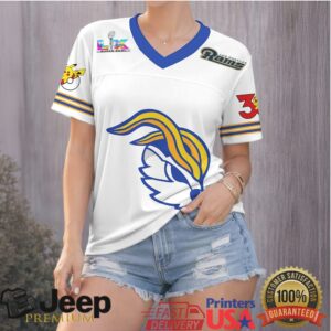 Los Angeles Rams Official Super Bowl x Pokemon 30th Anniversary V neck Baseball Jersey