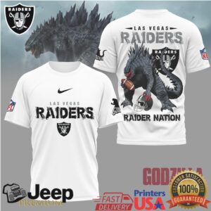 Las Vegas Raiders Official NFL Godzilla Football Shirt