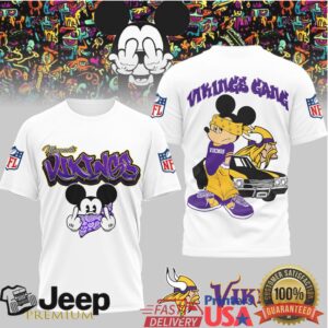 Minnesota Vikings Official NFL Gangsta Mickey 3D Shirt