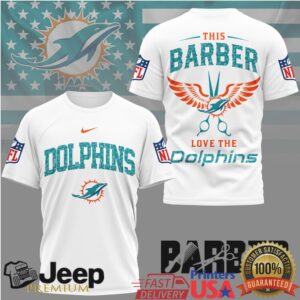 Miami Dolphins Official NFL Barber Fan 3D Shirt Miami Dolphins Official NFL Barber Fan 3D Shirt