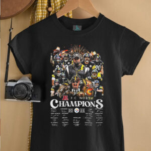 Men’s Pittsburgh Steelers Black 2025 AFC North Division Champions Locker Room T Shirt Men’s Pittsburgh Steelers Black 2025 AFC North Division Champions Locker Room T Shirt