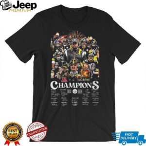 Men's Pittsburgh Steelers Black 2025 AFC North Division Champions Locker Room T Shirt