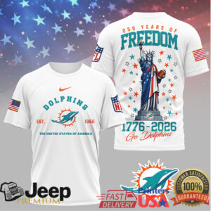 Miami Dolphins 250 Years of Freedom 1776 2026 T Shirt