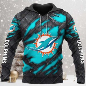 Miami Dolphins Black Metal 2026 Official Hoodie